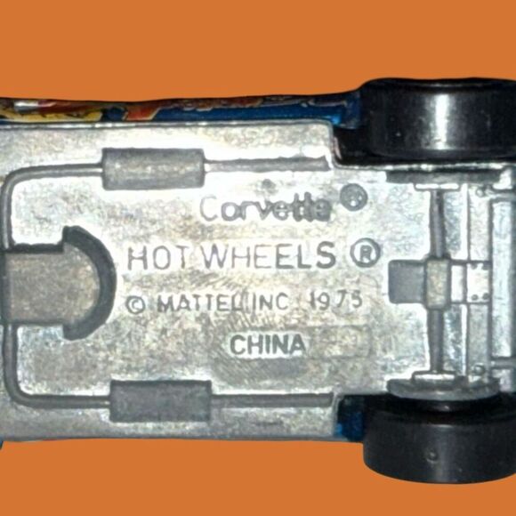 Vintage Mattel 1975 Hot Wheels Blue Red Tiki Corvette Stingray Die Cast Car - Picture 5 of 10